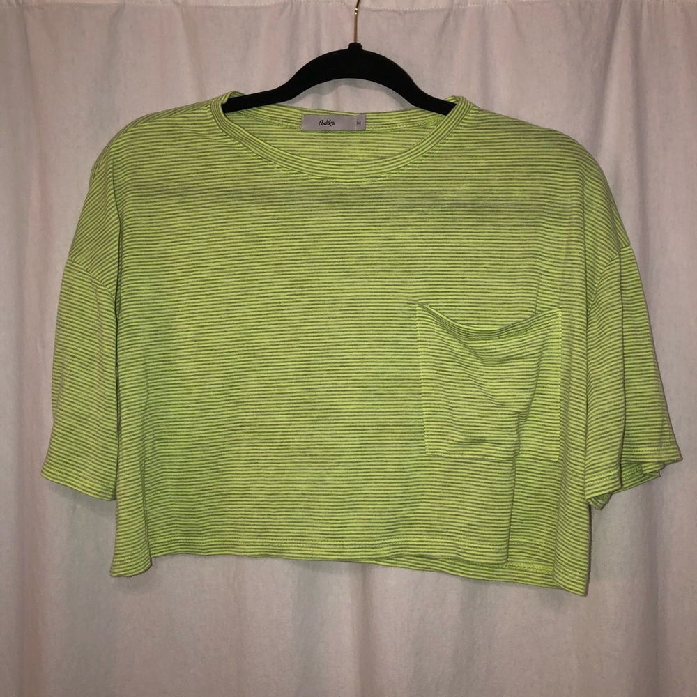 Neon striped crop top